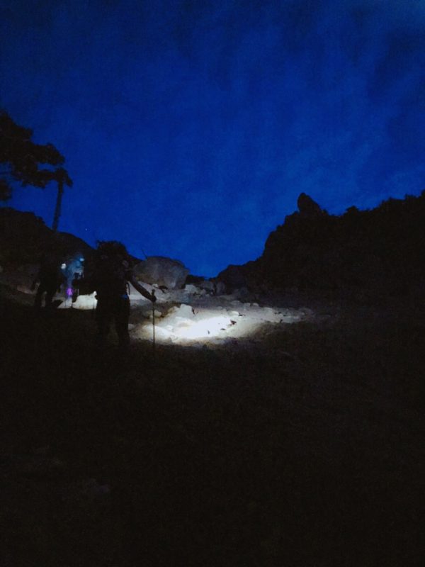 mountain night walking